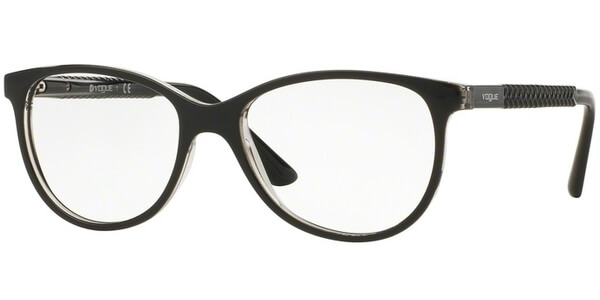 Dioptrické brýle Vogue model 5030, barva obruby černá čirá lesk, stranice černá lesk, kód barevné varianty W827. 