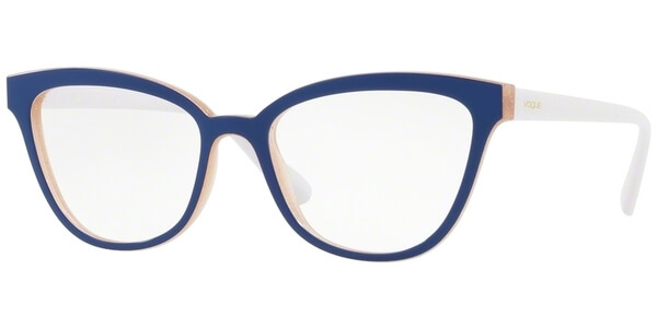 Dioptrické brýle Vogue model 5202, barva obruby modrá růžová lesk, stranice bílá lesk, kód barevné varianty 2593. 