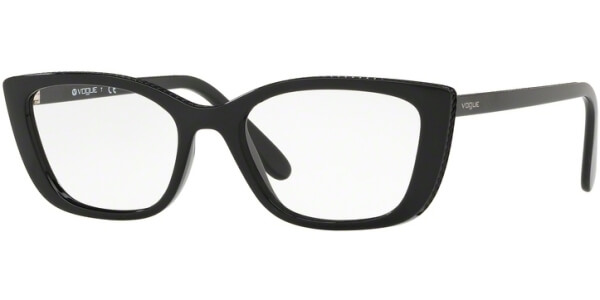 Dioptrické brýle Vogue model 5217, barva obruby černá lesk, stranice černá lesk, kód barevné varianty W44. 