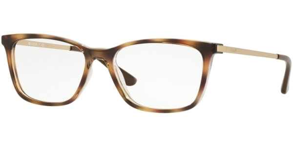 Dioptrické brýle Vogue model 5224, barva obruby hnědá čirá lesk, stranice zlatá lesk, kód barevné varianty 1916. 
