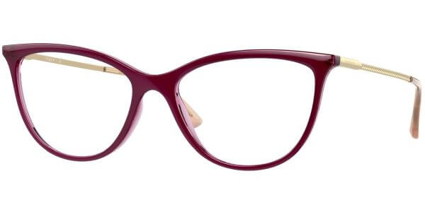 Dioptrické brýle Vogue model 5239, barva obruby fialová růžová lesk, stranice zlatá lesk, kód barevné varianty 2909. 