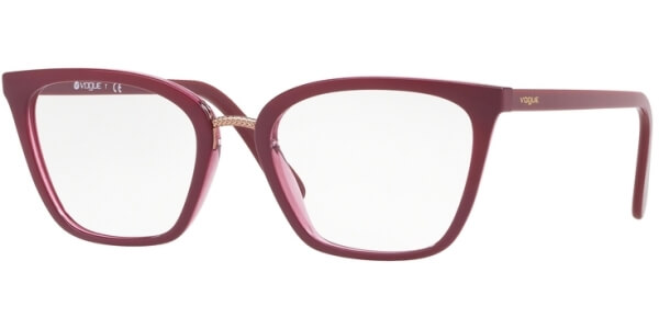 Dioptrické brýle Vogue model 5260, barva obruby vínová lesk, stranice vínová lesk, kód barevné varianty 2555. 