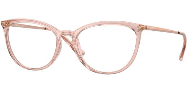 Dioptrické brýle Vogue model 5276, barva obruby růžová čirá lesk, stranice zlatá lesk, kód barevné varianty 2864. 