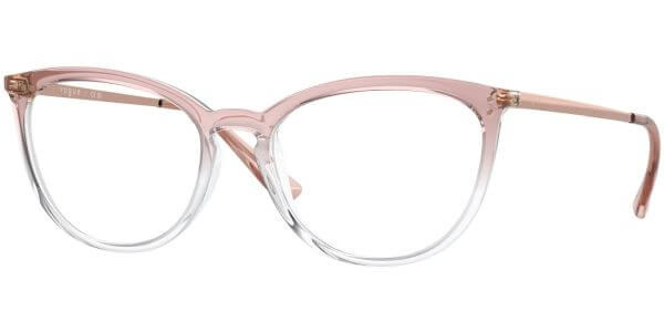 Dioptrické brýle Vogue model 5276, barva obruby růžová čirá lesk, stranice růžová zlatá lesk, kód barevné varianty 3034. 