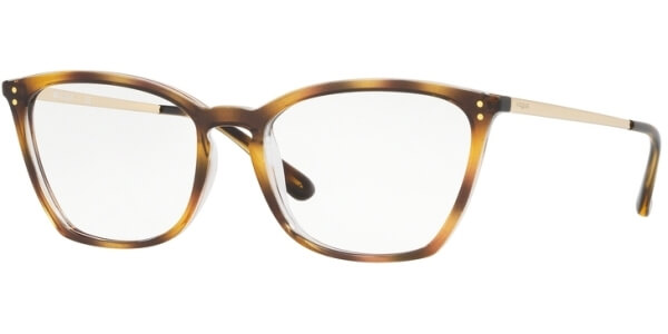 Dioptrické brýle Vogue model 5277, barva obruby hnědá čirá lesk, stranice zlatá lesk, kód barevné varianty 1916. 