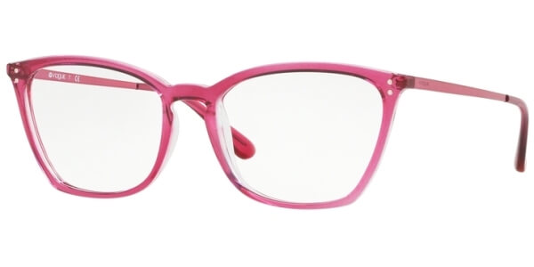 Dioptrické brýle Vogue model 5277, barva obruby růžová čirá lesk, stranice růžová lesk, kód barevné varianty 2733. 