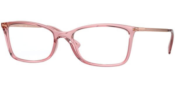 Dioptrické brýle Vogue model 5305B, barva obruby růžová čirá lesk, stranice zlatá lesk, kód barevné varianty 2599. 