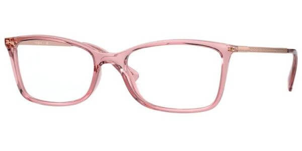 Dioptrické brýle Vogue model 5305B, barva obruby růžová čirá lesk, stranice zlatá lesk, kód barevné varianty 2599. 