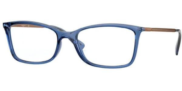 Dioptrické brýle Vogue model 5305B, barva obruby modrá čirá lesk, stranice zlatá lesk, kód barevné varianty 2762. 