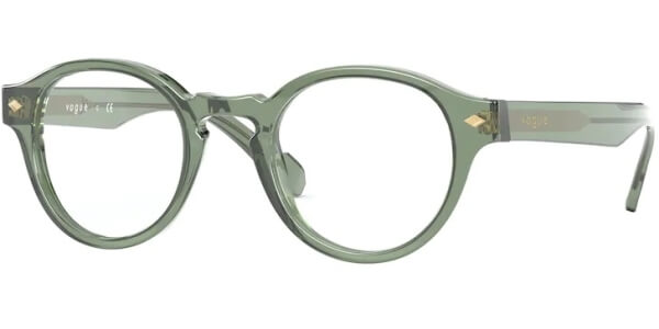Dioptrické brýle Vogue model 5332, barva obruby zelená čirá lesk, stranice zelená čirá lesk, kód barevné varianty 2821. 