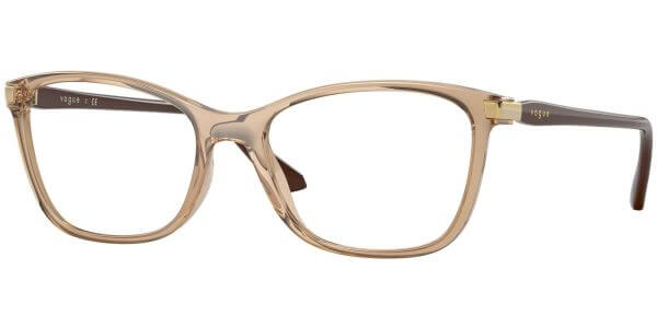 Dioptrické brýle Vogue model 5378, barva obruby béžová čirá lesk, stranice hnědá lesk, kód barevné varianty 2826. 