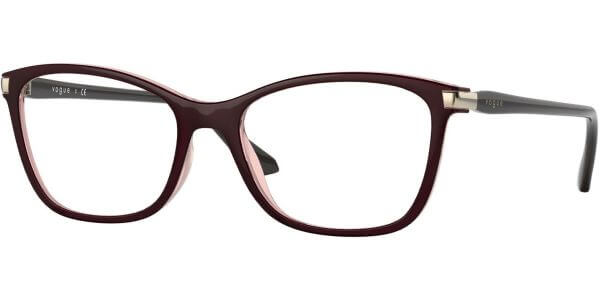 Dioptrické brýle Vogue model 5378, barva obruby hnědá růžová lesk, stranice černá lesk, kód barevné varianty 2907. 