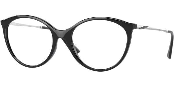 Dioptrické brýle Vogue model 5387, barva obruby černá lesk, stranice stříbrná lesk, kód barevné varianty W44. 