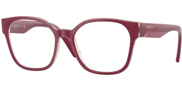Dioptrické brýle Vogue model 5407, barva obruby vínová lesk, stranice vínová lesk, kód barevné varianty 2960. 
