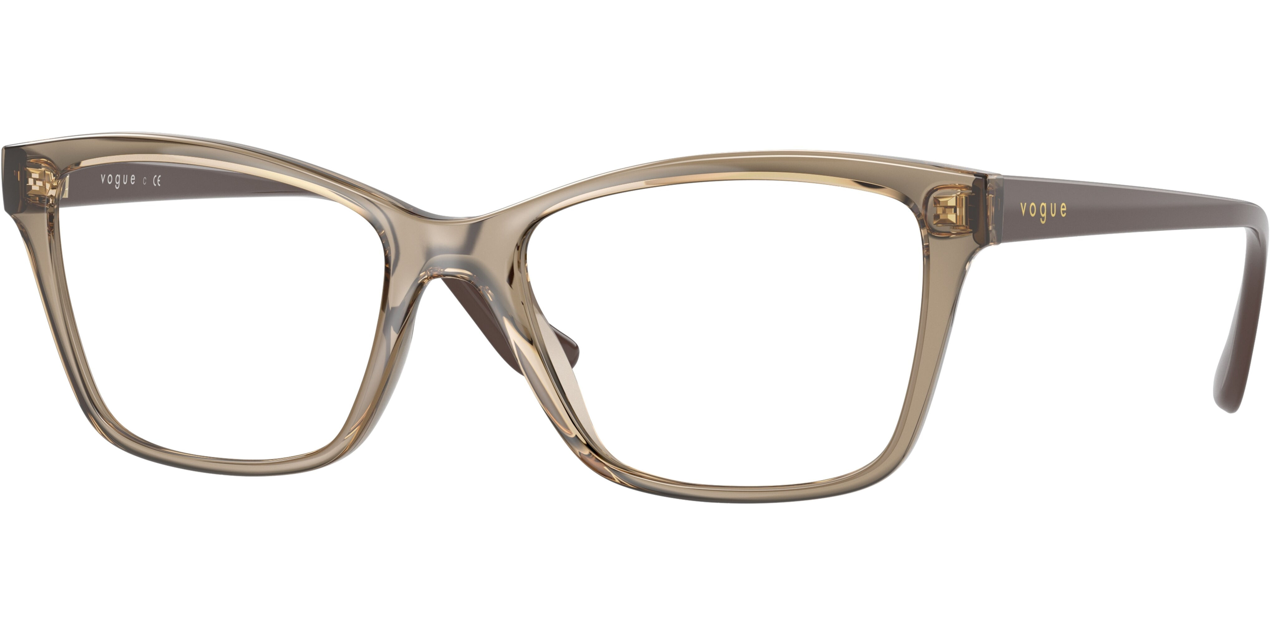 Dioptrické brýle Vogue model 5420, barva obruby béžová čirá lesk, stranice hnědá lesk, kód barevné varianty 2940. 