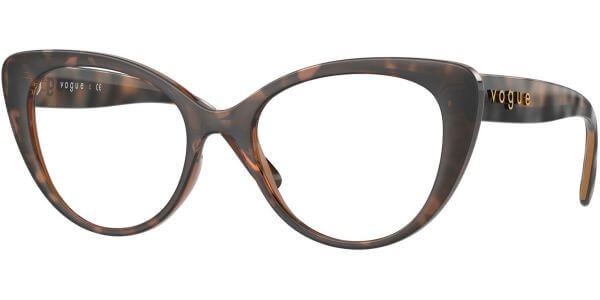 Dioptrické brýle Vogue model 5422, barva obruby hnědá lesk, stranice hnědá lesk, kód barevné varianty 2386. 