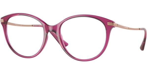 Dioptrické brýle Vogue model 5423, barva obruby růžová čirá lesk, stranice zlatá lesk, kód barevné varianty 2987. 