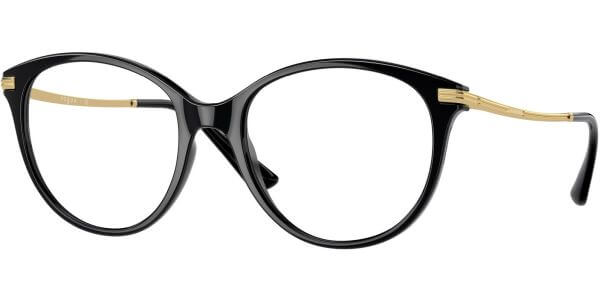 Dioptrické brýle Vogue model 5423, barva obruby černá lesk, stranice zlatá lesk, kód barevné varianty W44. 