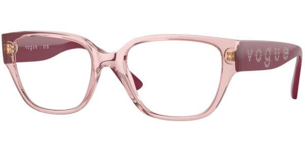 Dioptrické brýle Vogue model 5458B, barva obruby růžová lesk, stranice růžová lesk, kód barevné varianty 2828. 