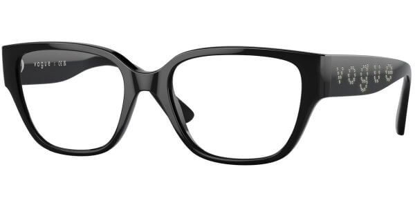 Dioptrické brýle Vogue model 5458B, barva obruby černá lesk, stranice černá lesk, kód barevné varianty W44. 