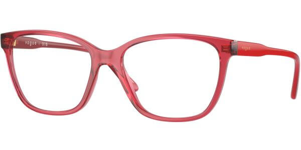 Dioptrické brýle Vogue model 5518, barva obruby červená čirá lesk, stranice červená lesk, kód barevné varianty 3084. 