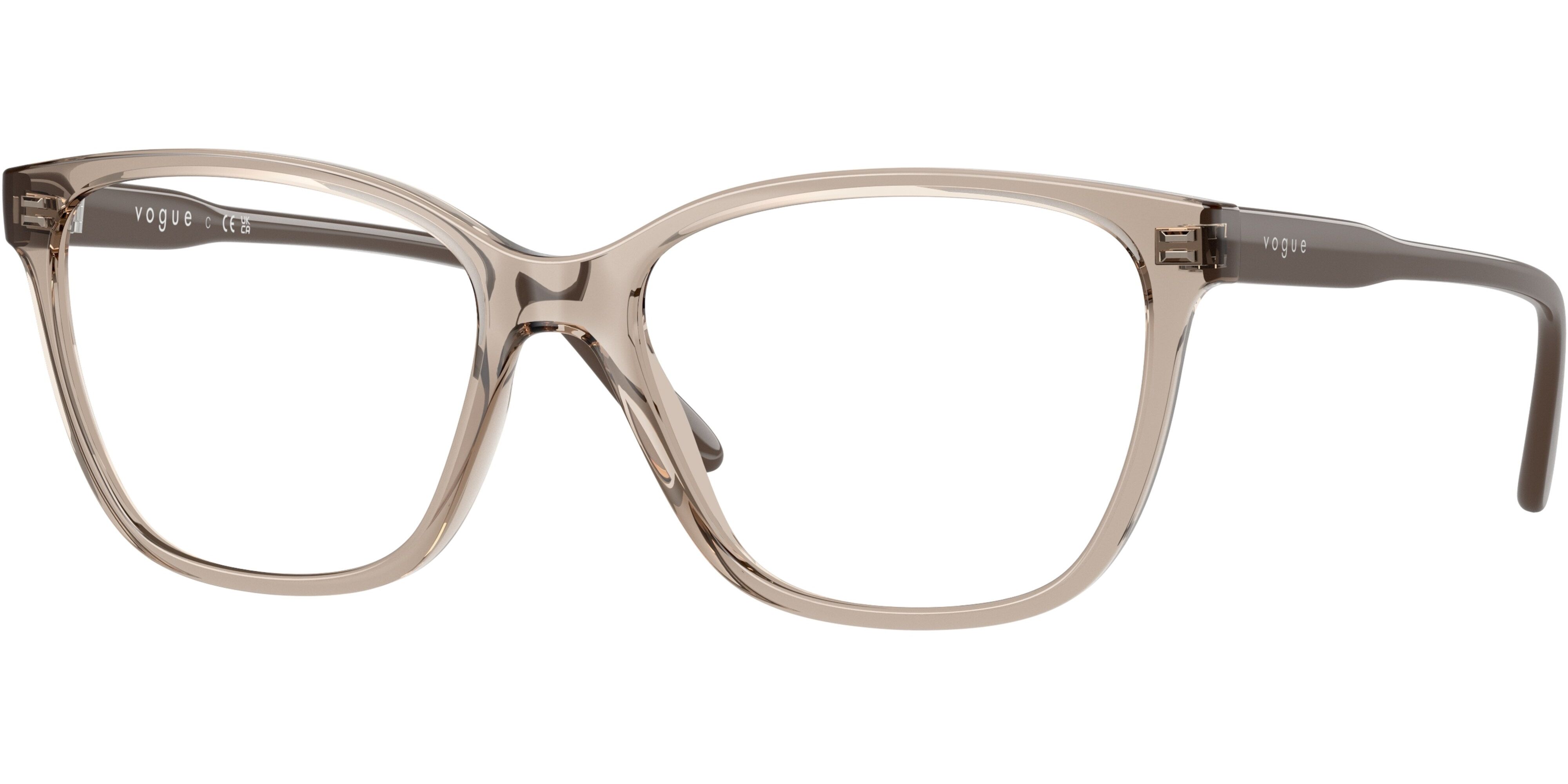 Dioptrické brýle Vogue model 5518, barva obruby béžová čirá lesk, stranice béžová lesk, kód barevné varianty 3181. 