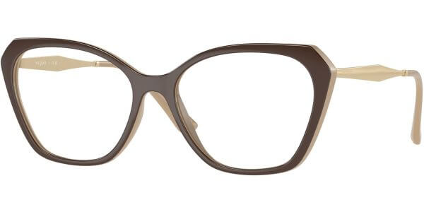 Dioptrické brýle Vogue model 5522, barva obruby hnědá béžová lesk, stranice zlatá lesk, kód barevné varianty 3101. 