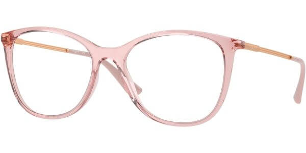 Dioptrické brýle Vogue model 5562, barva obruby růžová čirá lesk, stranice zlatá lesk, kód barevné varianty 2939. 