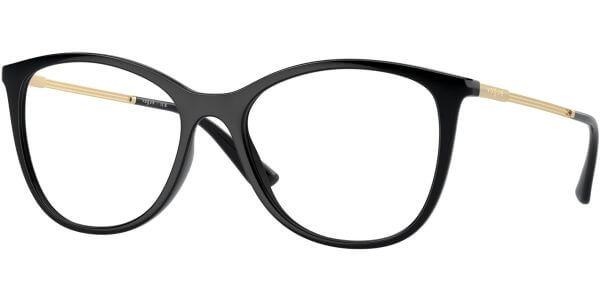 Dioptrické brýle Vogue model 5562, barva obruby černá lesk, stranice zlatá lesk, kód barevné varianty W44. 