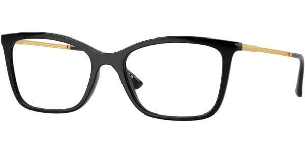 Dioptrické brýle Vogue model 5563, barva obruby černá lesk, stranice zlatá lesk, kód barevné varianty W44. 