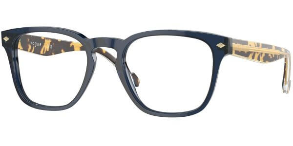 Dioptrické brýle Vogue model 5570, barva obruby modrá čirá lesk, stranice žlutá zlatá lesk, kód barevné varianty 3143. 