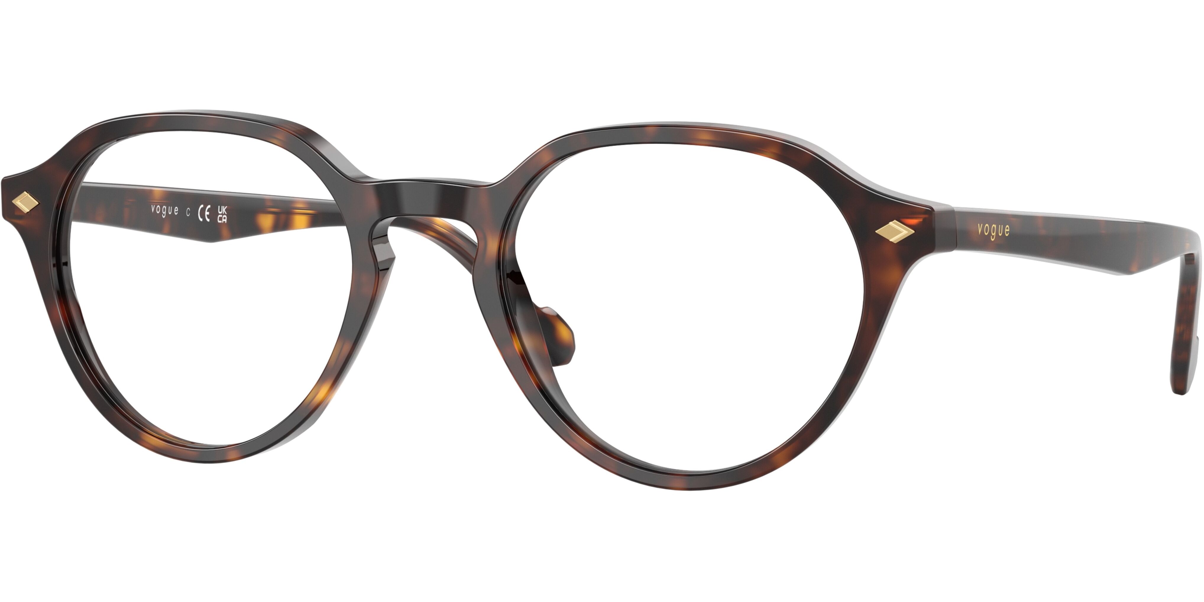 Dioptrické brýle Vogue model 5598, barva obruby hnědá lesk, stranice hnědá lesk, kód barevné varianty W656. 