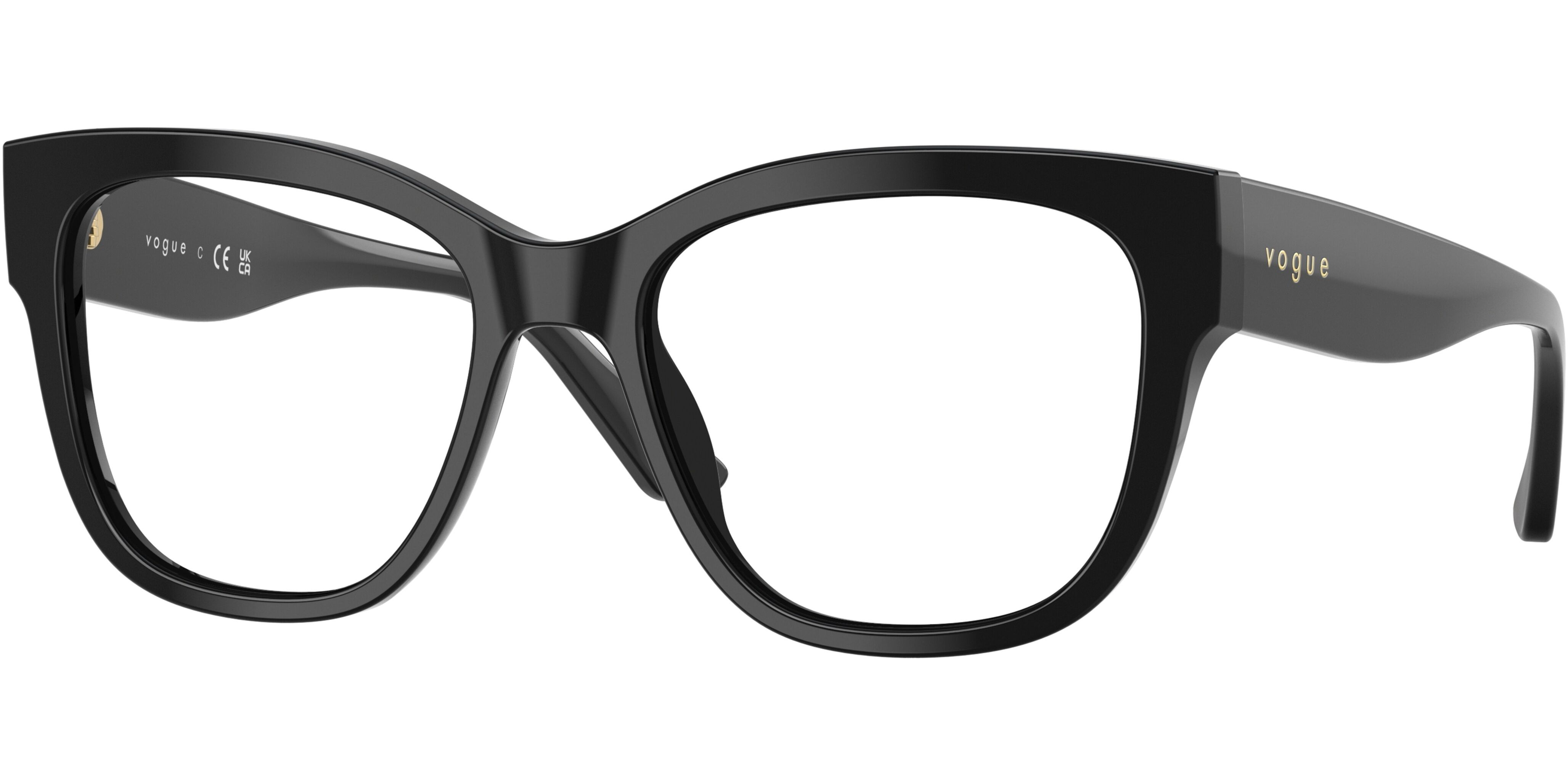 Dioptrické brýle Vogue model 5605, barva obruby černá lesk, stranice černá lesk, kód barevné varianty W44. 