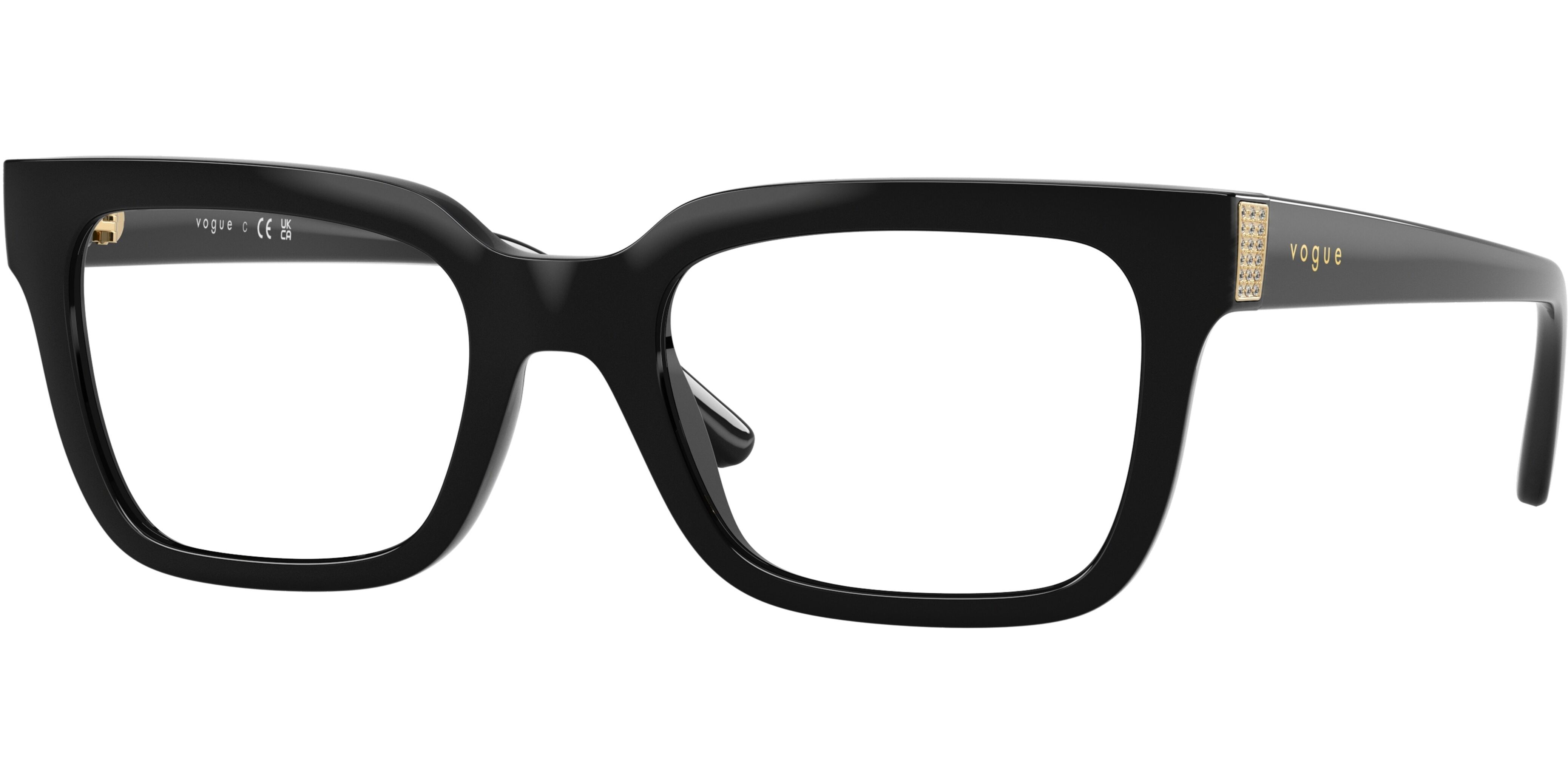 Dioptrické brýle Vogue model 5611B, barva obruby černá lesk, stranice černá lesk, kód barevné varianty W44. 