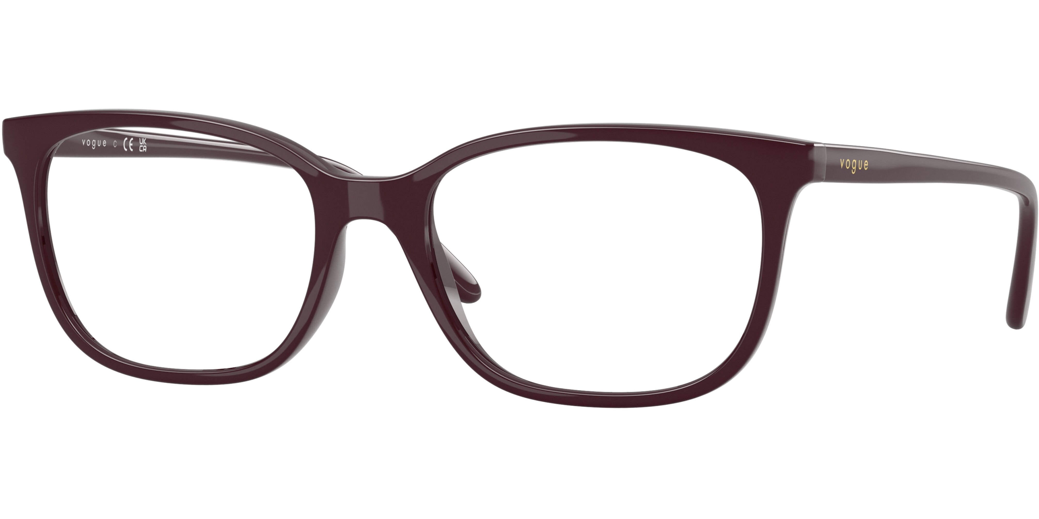 Dioptrické brýle Vogue model 5621, barva obruby vínová lesk, stranice vínová lesk, kód barevné varianty 3284. 