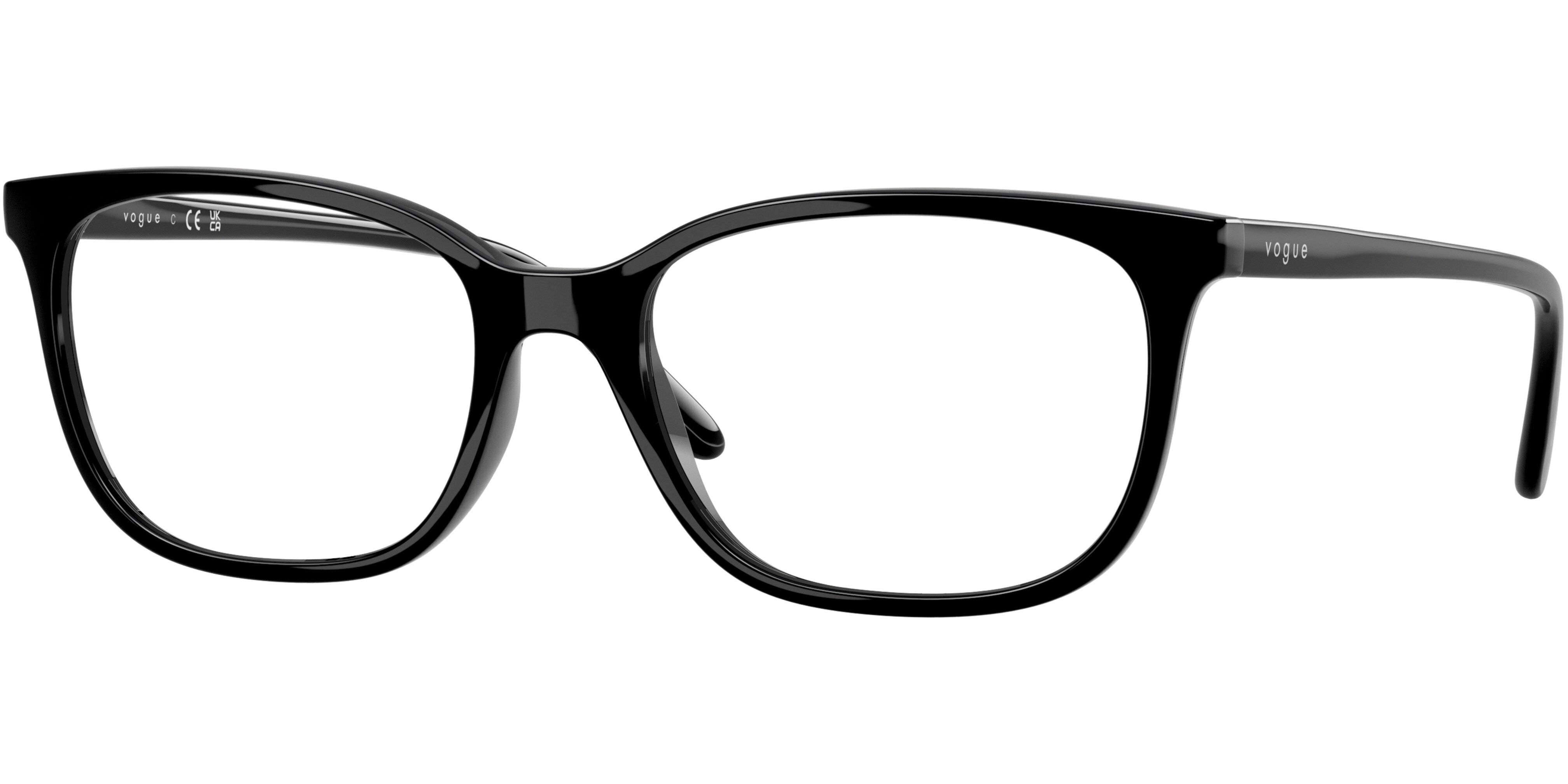 Dioptrické brýle Vogue model 5621, barva obruby černá lesk, stranice černá lesk, kód barevné varianty W44. 