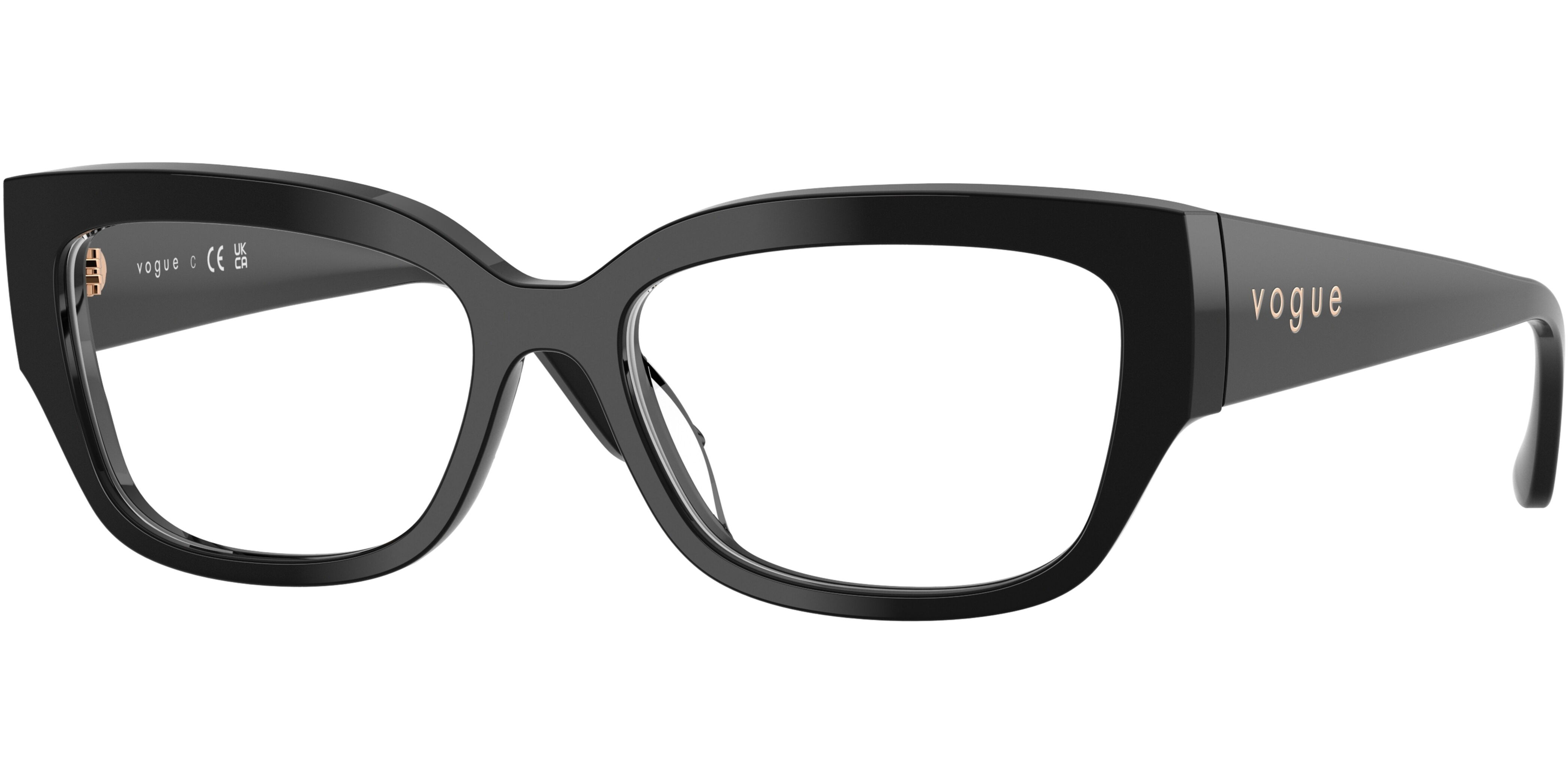 Dioptrické brýle Vogue model 5639U, barva obruby černá lesk, stranice černá lesk, kód barevné varianty W44. 