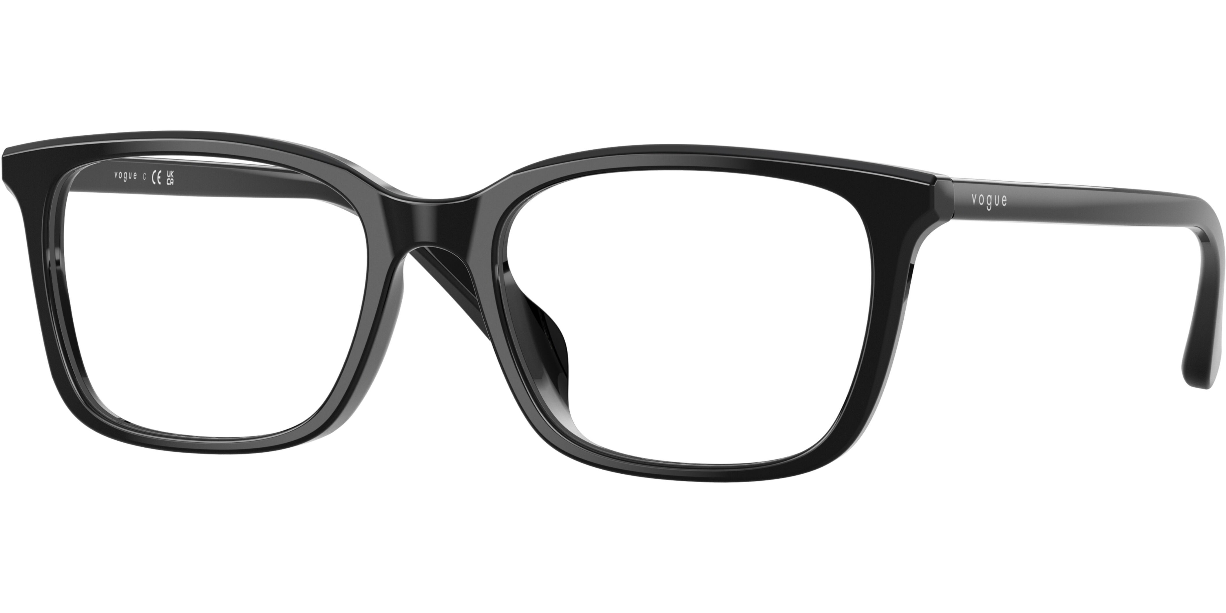 Dioptrické brýle Vogue model 5643D, barva obruby černá lesk, stranice černá lesk, kód barevné varianty W44. 