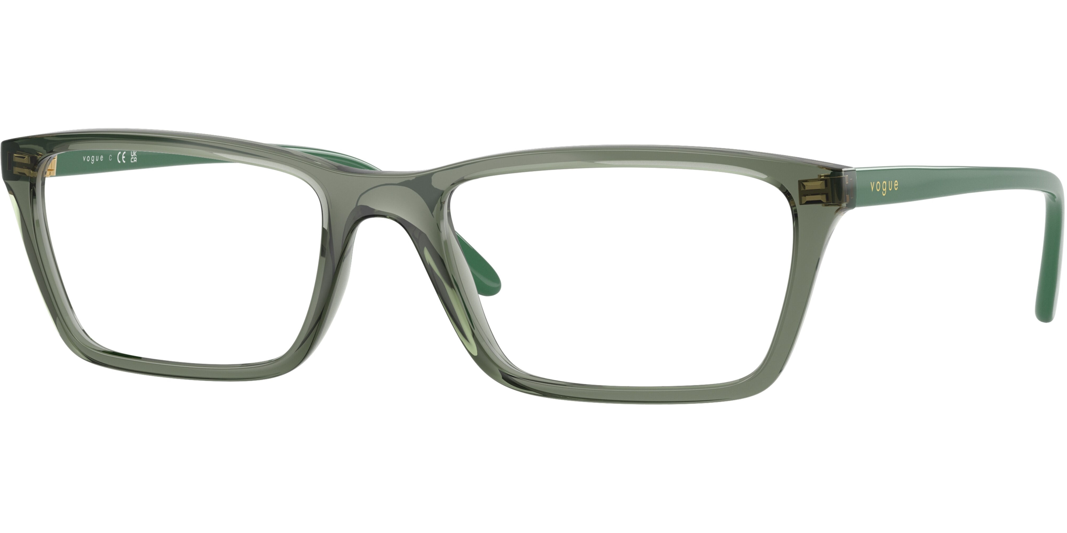 Dioptrické brýle Vogue model 5667, barva obruby zelená lesk, stranice zelená lesk, kód barevné varianty 3086. 