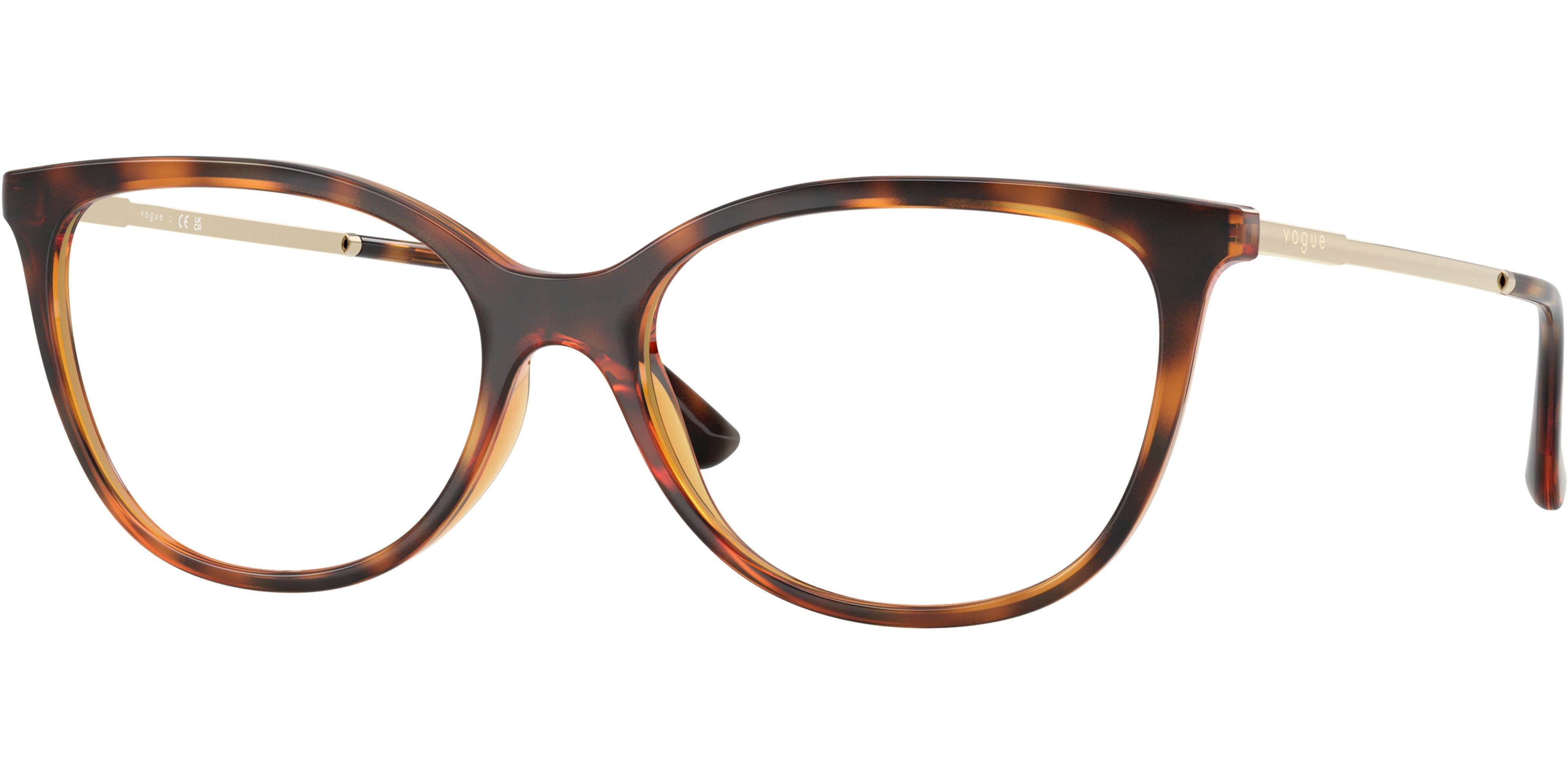 Dioptrické brýle Vogue model 5673, barva obruby hnědá lesk, stranice zlatá lesk, kód barevné varianty W656. 