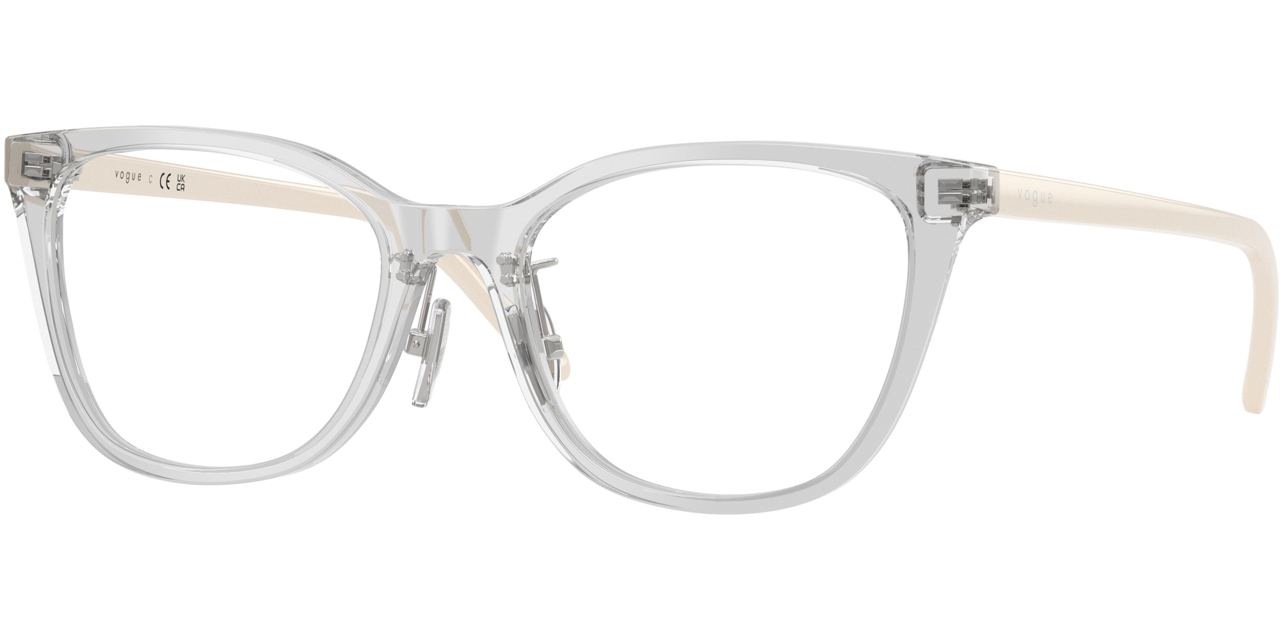 Dioptrické brýle Vogue model 5685D, barva obruby šedá čirá lesk, stranice šedá lesk, kód barevné varianty 3251. 