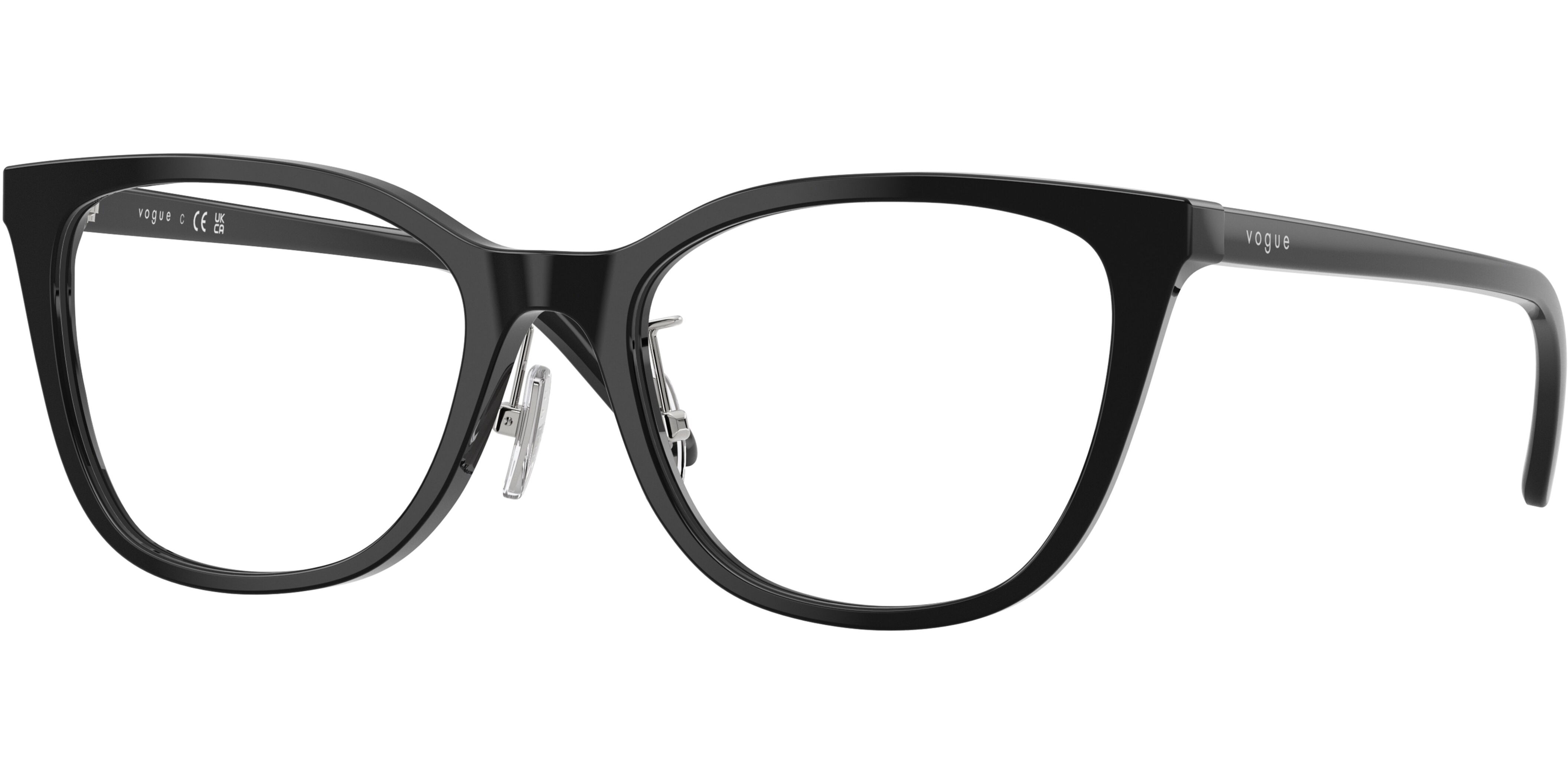 Dioptrické brýle Vogue model 5685D, barva obruby černá lesk, stranice černá lesk, kód barevné varianty W44. 