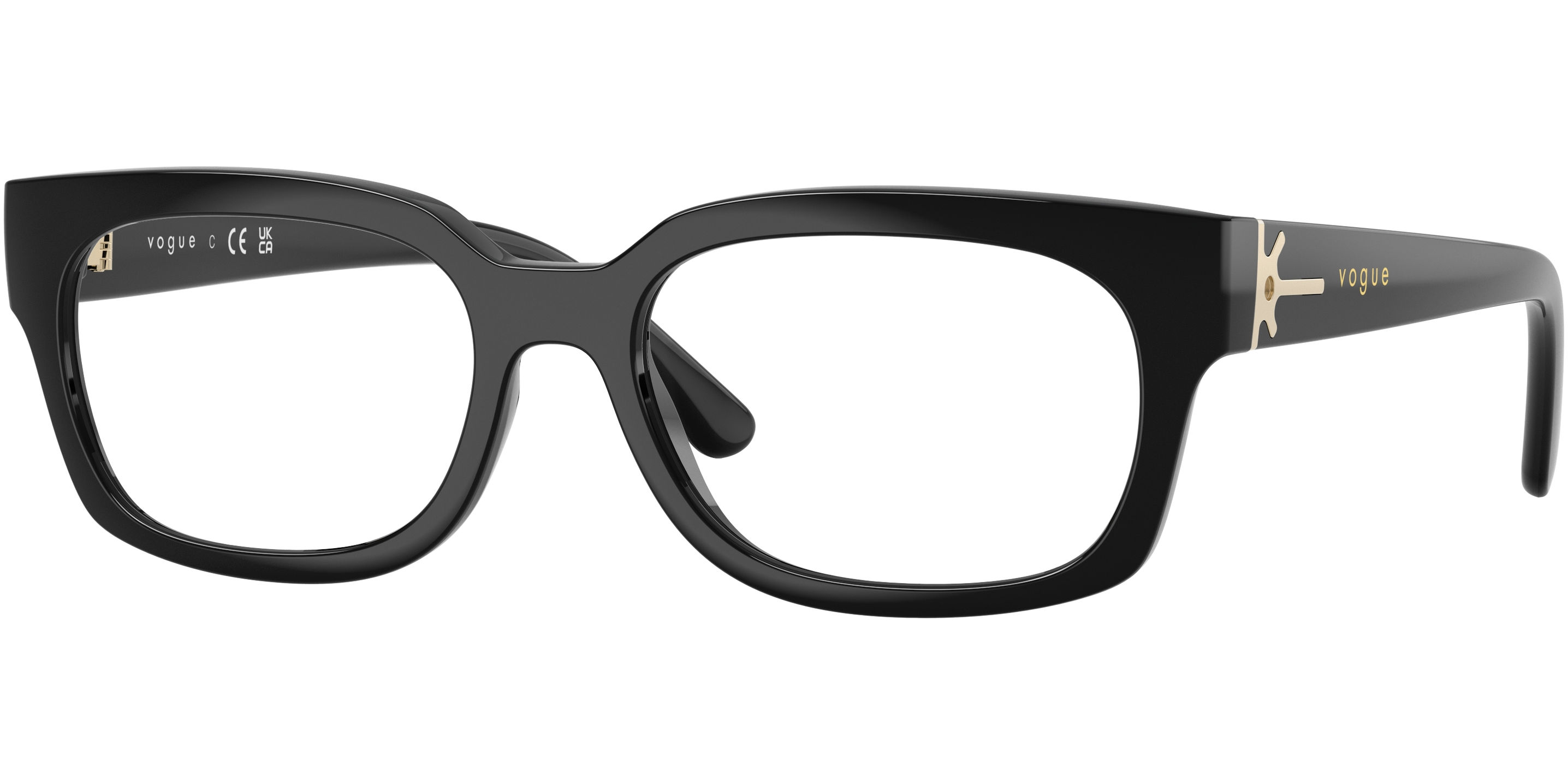 Dioptrické brýle Vogue model 5689, barva obruby černá lesk, stranice černá lesk, kód barevné varianty W44. 