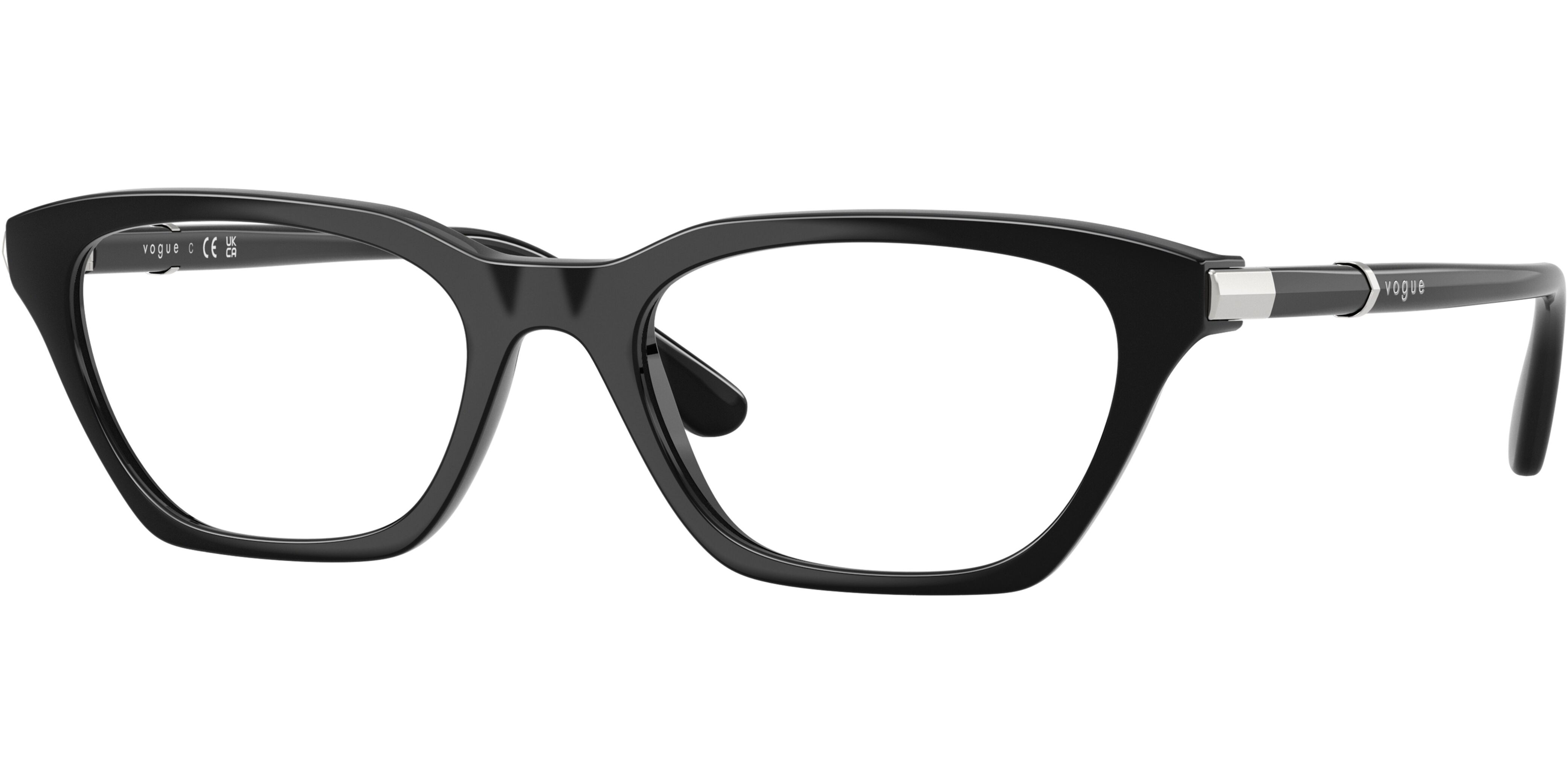 Dioptrické brýle Vogue model 5698, barva obruby černá lesk, stranice černá lesk, kód barevné varianty W44. 