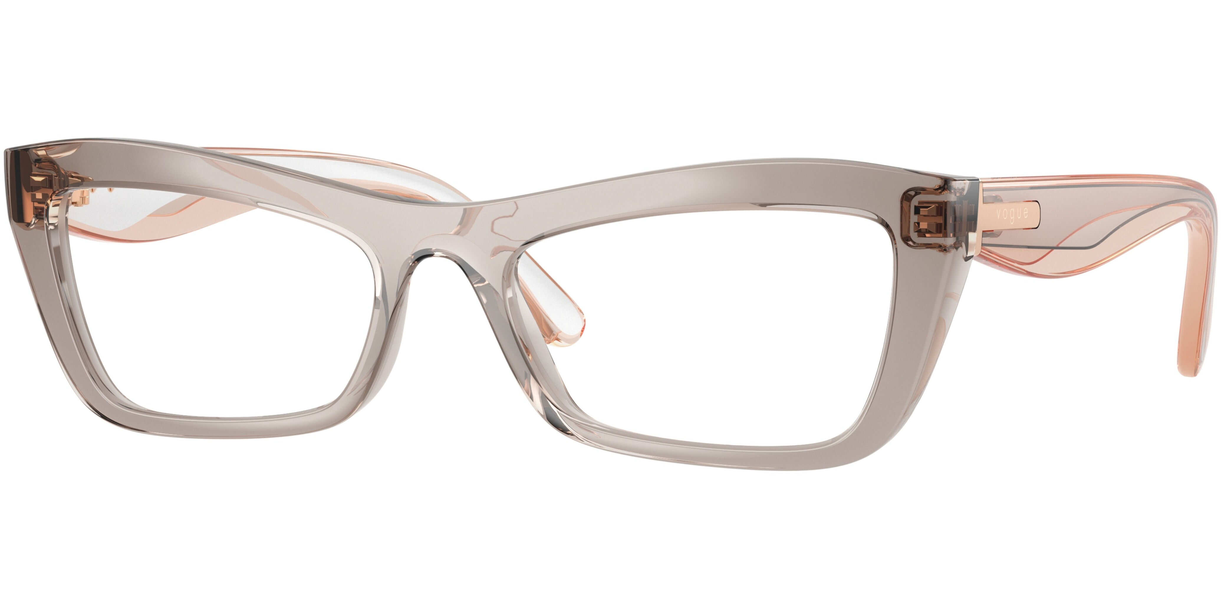 Dioptrické brýle Vogue model 5710, barva obruby šedá lesk, stranice růžová lesk, kód barevné varianty 3301. 