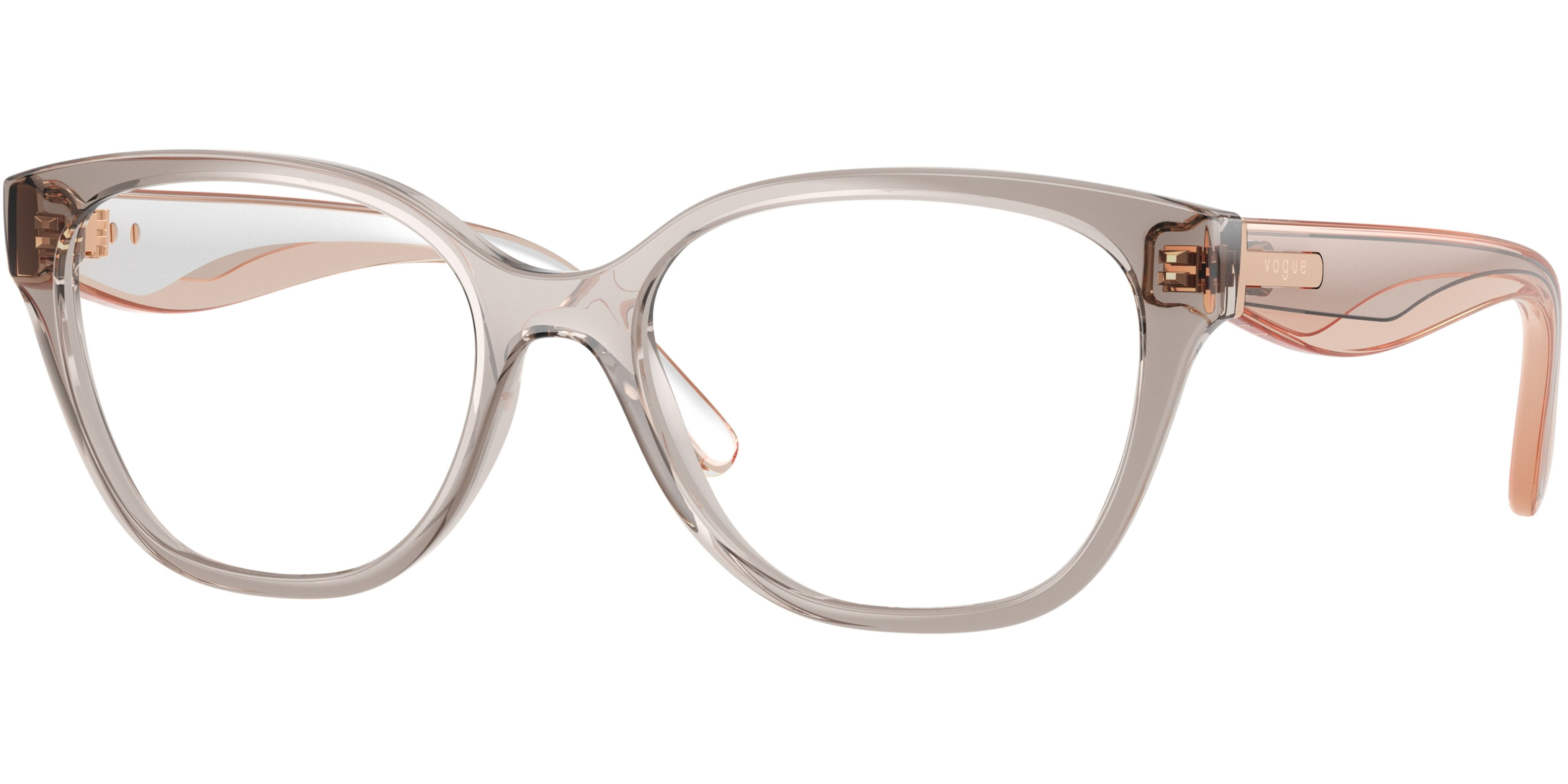 Dioptrické brýle Vogue model 5712, barva obruby šedá lesk, stranice růžová lesk, kód barevné varianty 3301. 