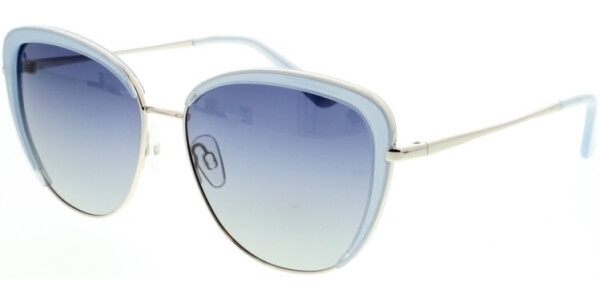 Sluneční brýle HIS model 04103, barva obruby modrá lesk stříbrná, čočka modrá gradál polarizovaná, kód barevné varianty 2. 