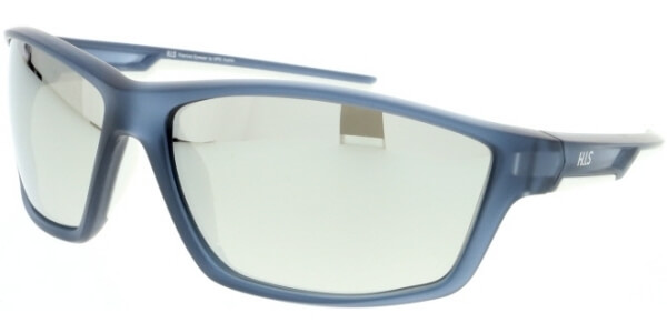 Sluneční brýle HIS model 07107, barva obruby modrá mat, čočka stříbrná zrcadlo polarizovaná, kód barevné varianty 3. 