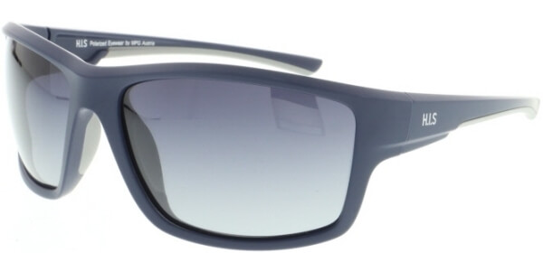 Sluneční brýle HIS model 07112, barva obruby modrá mat, čočka šedá gradál polarizovaná, kód barevné varianty 2. 