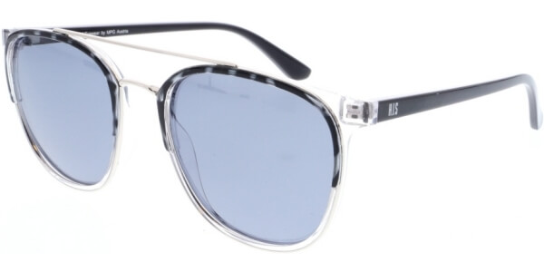 Sluneční brýle HIS model 08102, barva obruby černá lesk čirá, čočka modrá gradál polarizovaná, kód barevné varianty 2. 
